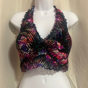 Victoria’s Secret Lace Halter Push-Up Bralette Size Large